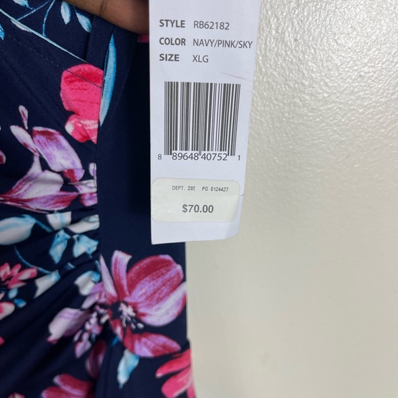 Signature by Robbie Bee Blue and Pink Asymmetrical Sundress - Picture 3 of 8